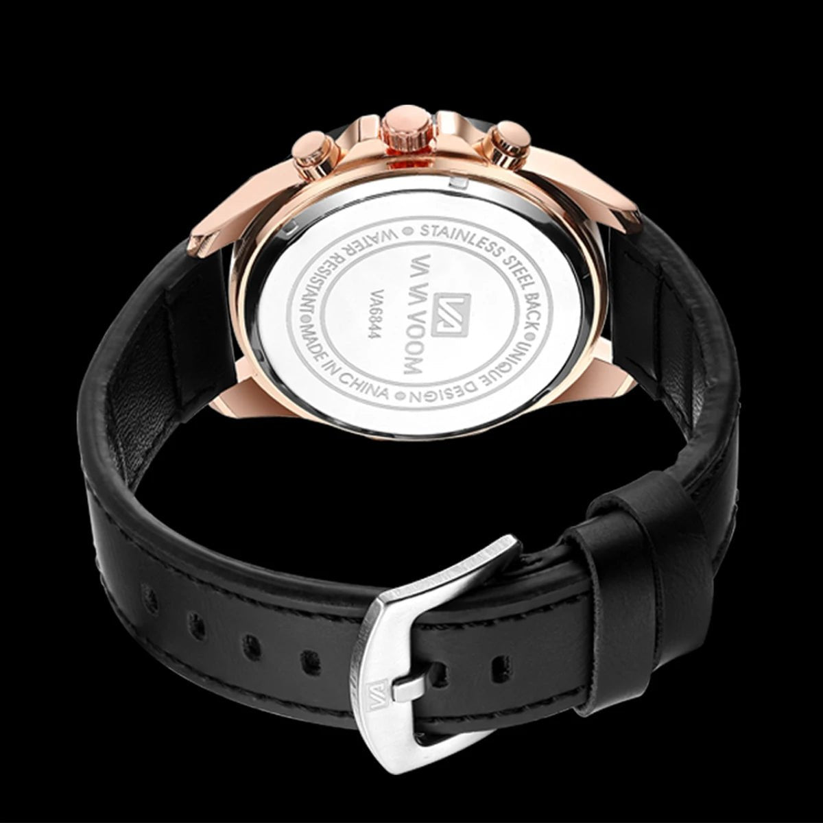 Man Sports Watches Fashion Racing Series 46mm Black Leather Clock Quartz Movement 3Bar Waterproof Wrist Watch for Men - Checkouts USA