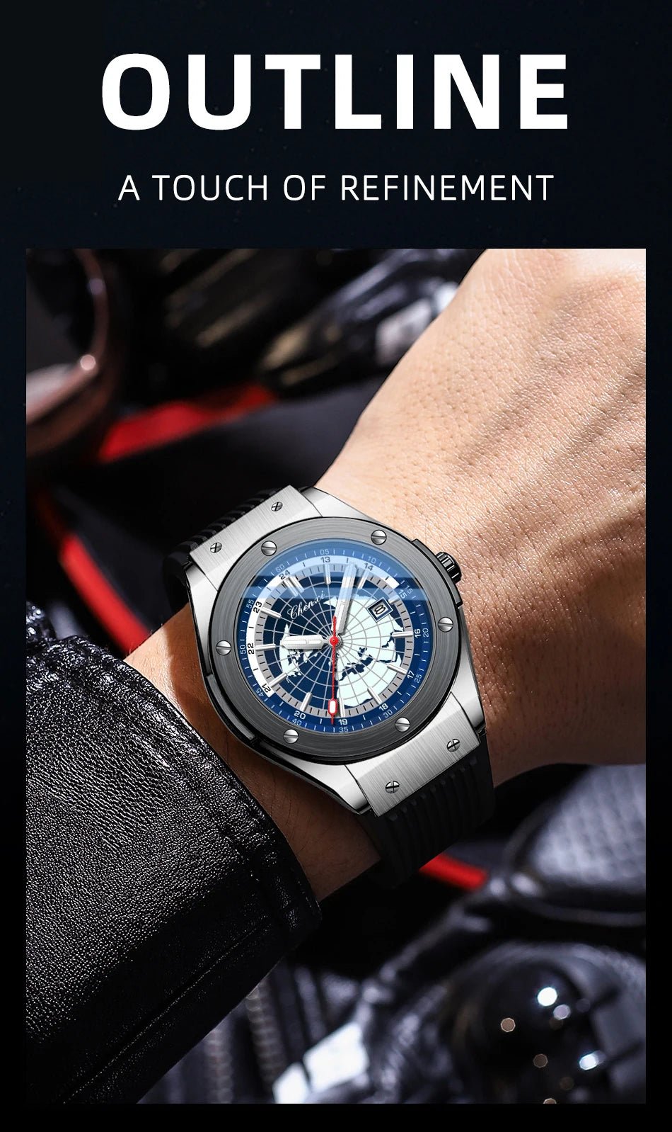 Men Quartz Watch Casual Luxury Sport Brand World Map Military Waterproof Wrist Watch for Male relogios masculino - Checkouts USA