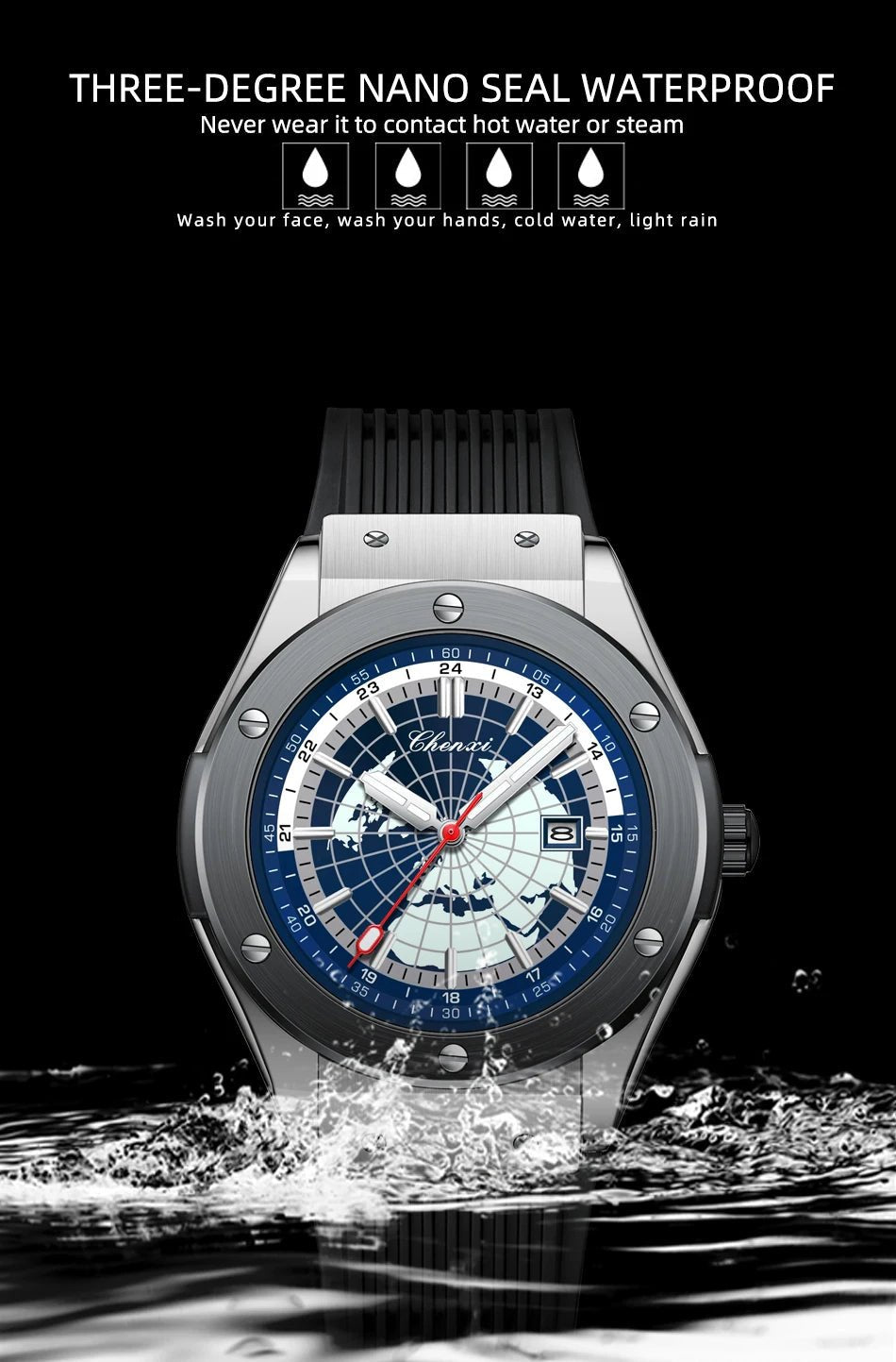 Men Quartz Watch Casual Luxury Sport Brand World Map Military Waterproof Wrist Watch for Male relogios masculino - Checkouts USA
