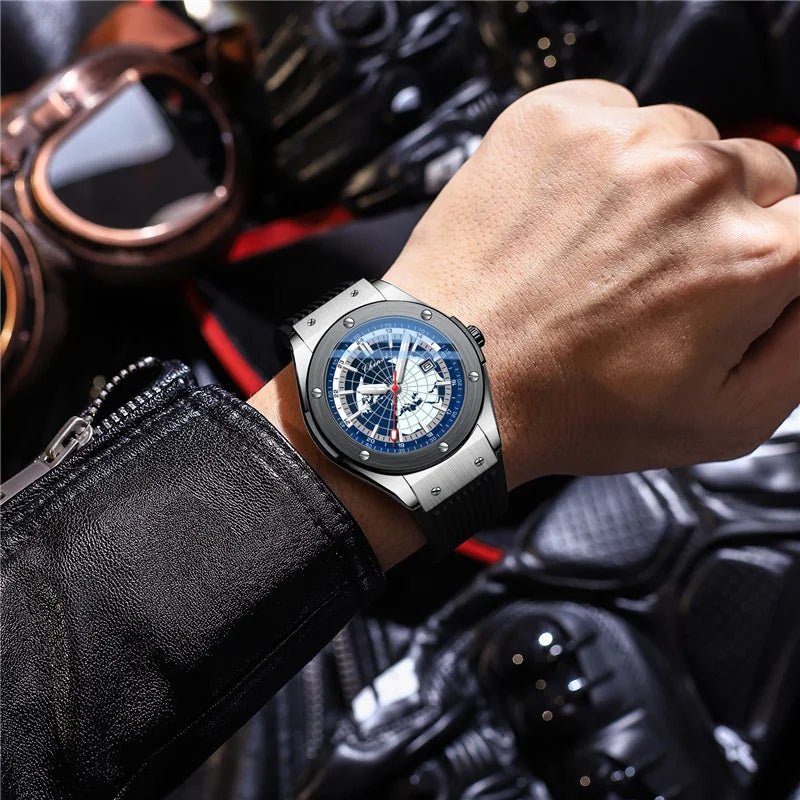 Men Quartz Watch Casual Luxury Sport Brand World Map Military Waterproof Wrist Watch for Male relogios masculino - Checkouts USA