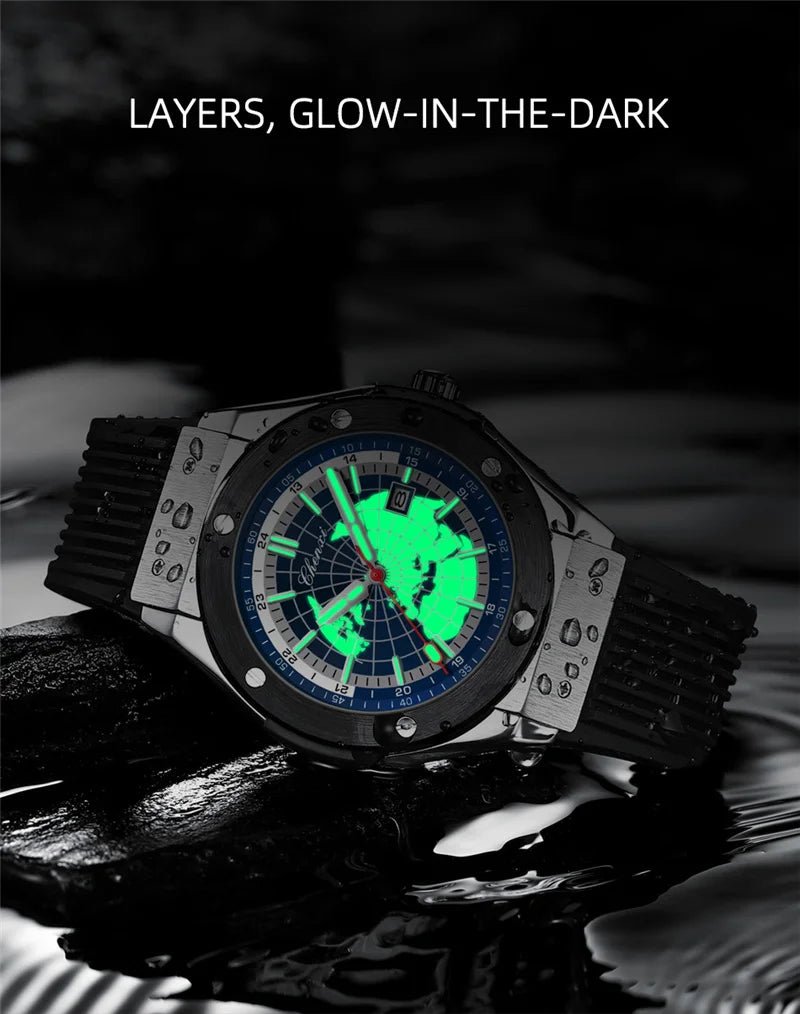 Men Quartz Watch Casual Luxury Sport Brand World Map Military Waterproof Wrist Watch for Male relogios masculino - Checkouts USA