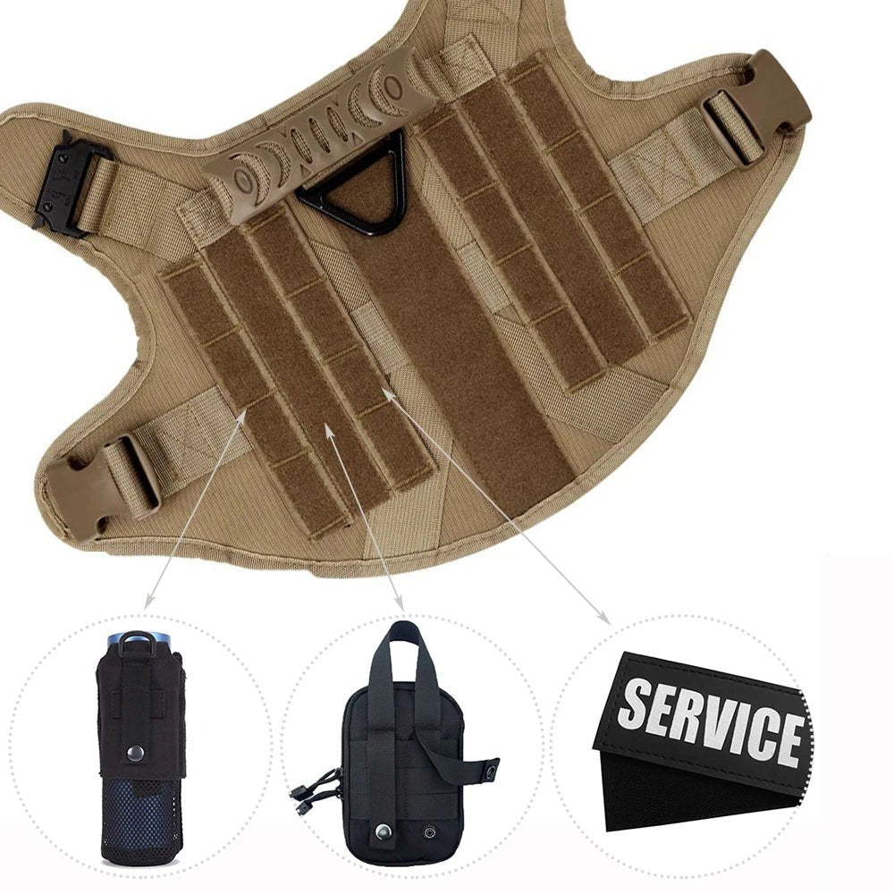 Military Large Dog Harness Training Pet Vest for French Bulldog German Shepherd Malinois Tactical Harnesses For Dogs Accessories - Checkouts UK