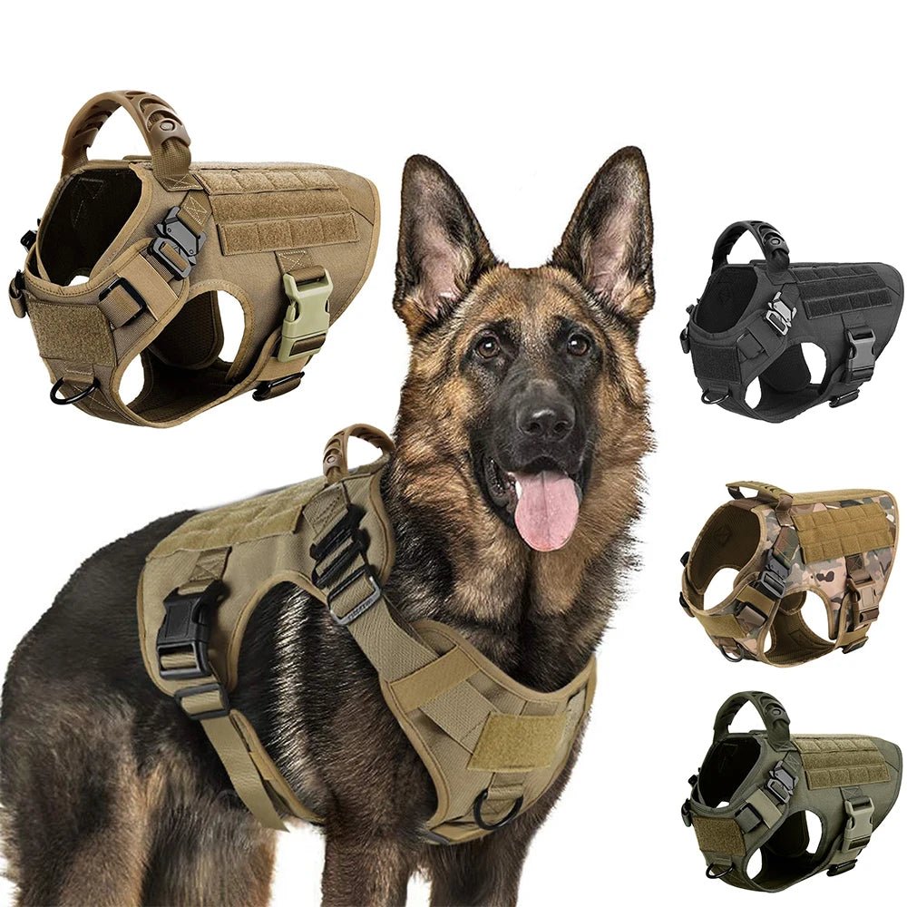 Military Large Dog Harness Training Pet Vest for French Bulldog German Shepherd Malinois Tactical Harnesses For Dogs Accessories - Checkouts UK