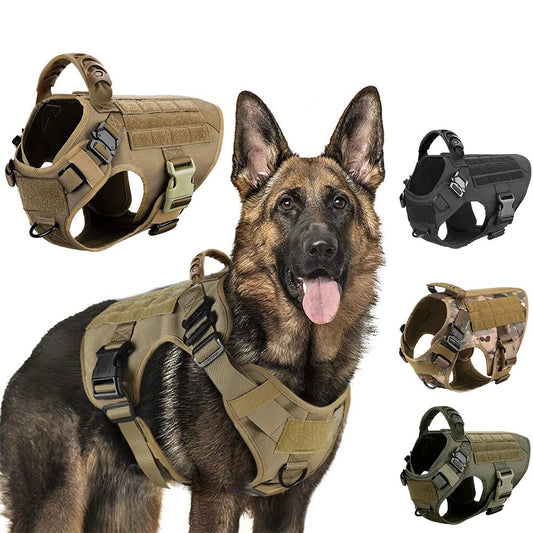 Military Large Dog Harness Training Pet Vest for French Bulldog German Shepherd Malinois Tactical Harnesses For Dogs Accessories - Checkouts UK