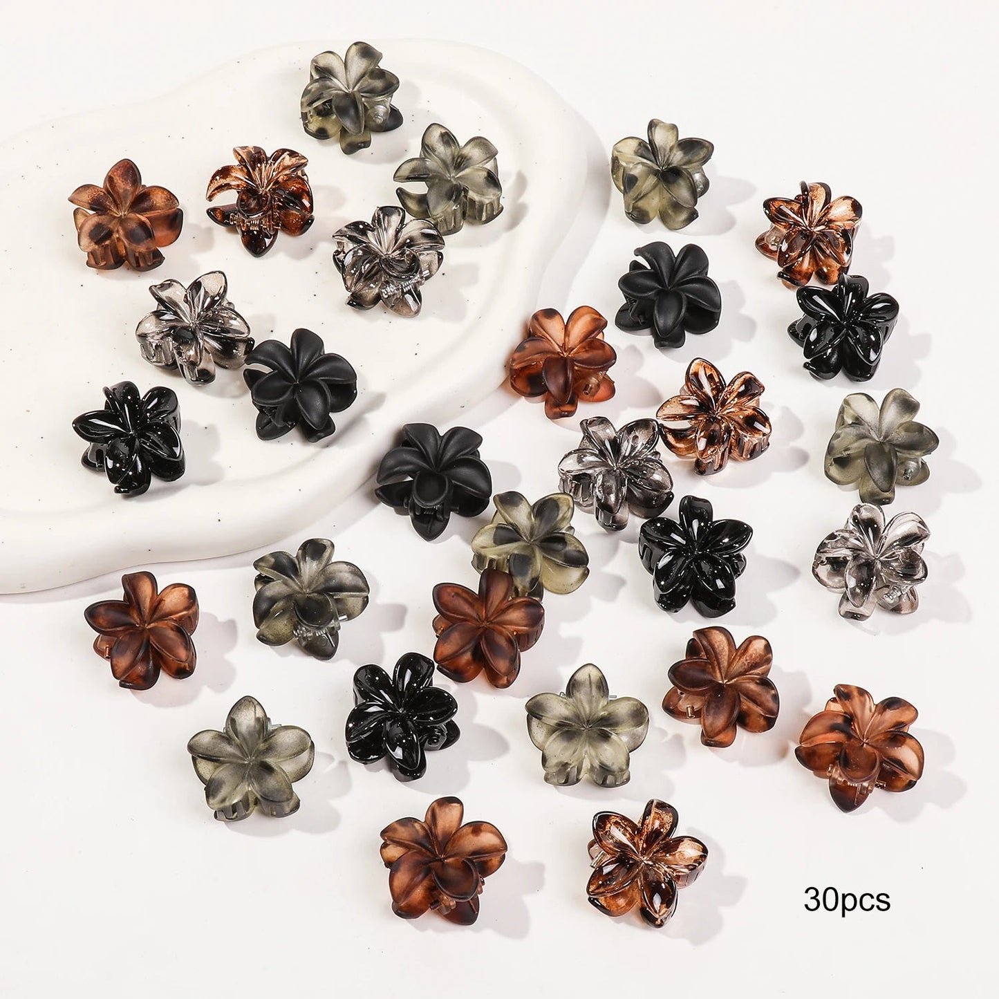 Mini Flower Hair Clips Pack for Women - Creaseless Styling Claw Clips for Bangs and Tiny Hair Styling - Checkouts UK