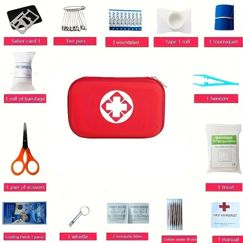 Multi - purpose small/large first aid kit: portable first aid kit for outdoor hunting, hiking, camping, including emergency suppli - Checkouts UK