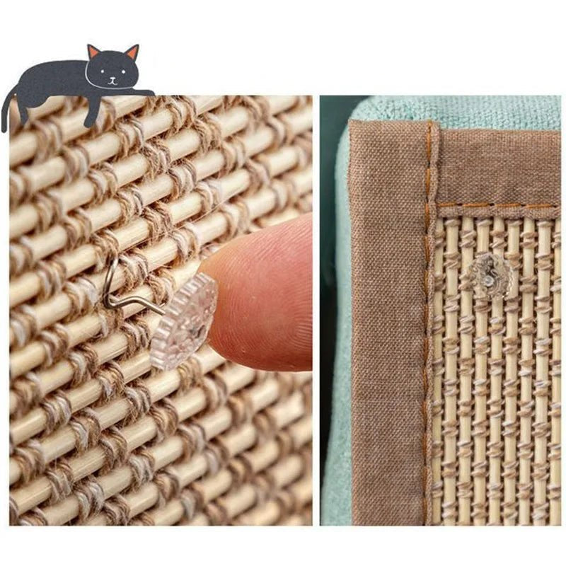 Natural Bamboo Cat Scratcher Sofa Mats Board Cat Scratch for Sharpen Nails Scraper Pet Tree Toys Chair Sofa Furniture Protector - Checkouts UK