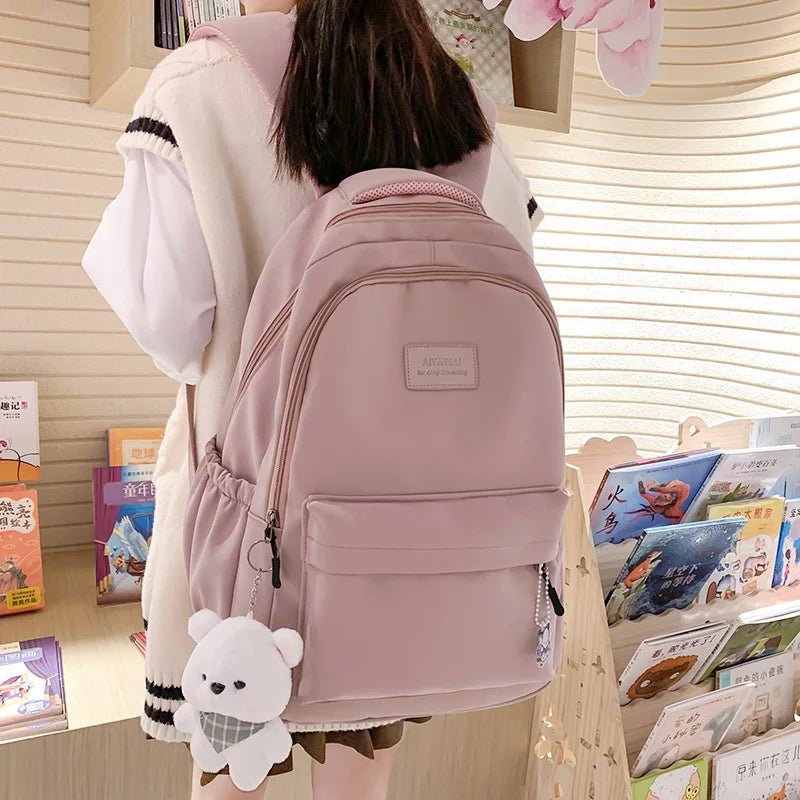 New Female Fashion Lady High Capacity Waterproof College Backpack Trendy Women Laptop School Bags Cute Girl Travel Book Bag Cool - Checkouts UK