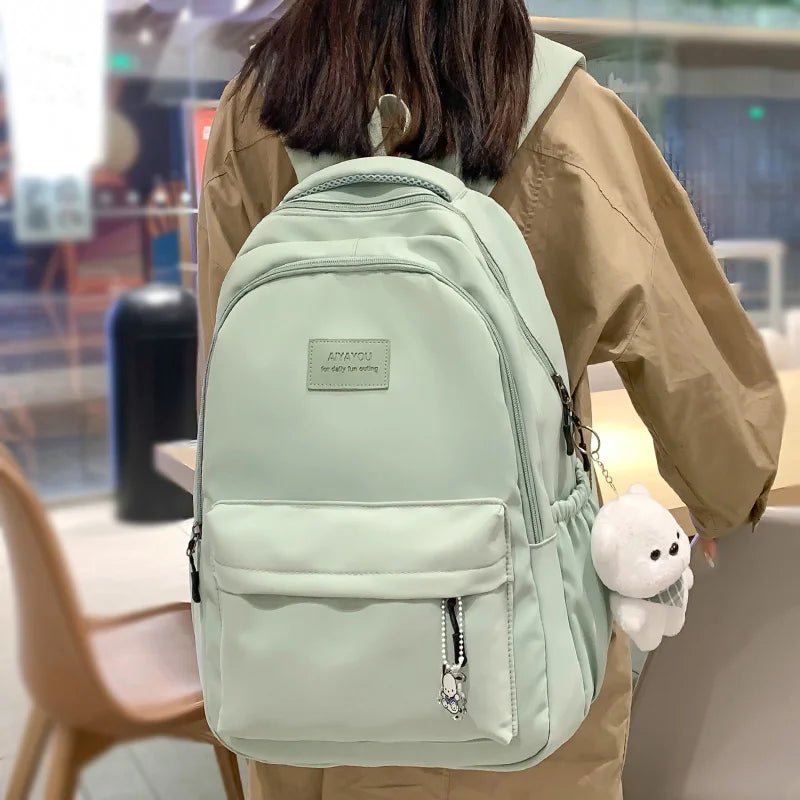 New Female Fashion Lady High Capacity Waterproof College Backpack Trendy Women Laptop School Bags Cute Girl Travel Book Bag Cool - Checkouts UK