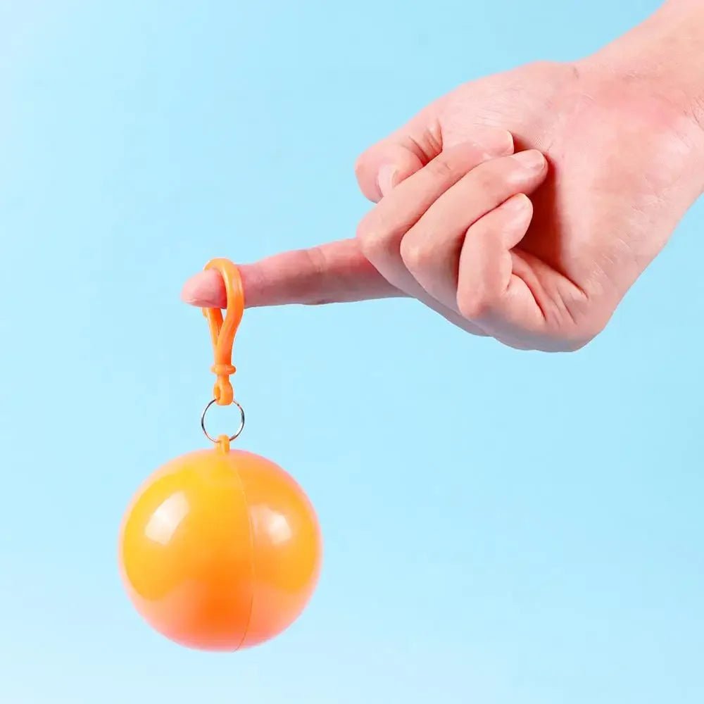 New Portable Disposable Raincoat Keychain Compression Ball Pocket Ball Outdoor Adult Travel Hangable Poncho Camping Gear - Checkouts UK