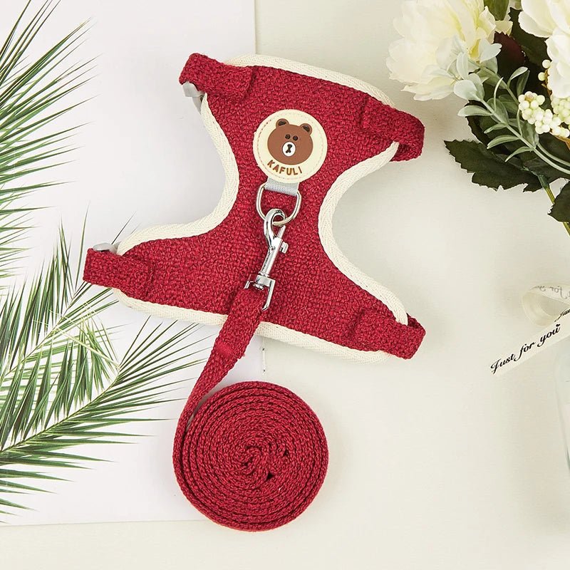 Newest Cute Rabbit Harness and Leash Set Bunny Pet Accessories Vest Harnesses Rabbit Leashes for Outdoor Walking Pets Supplies - Furbury