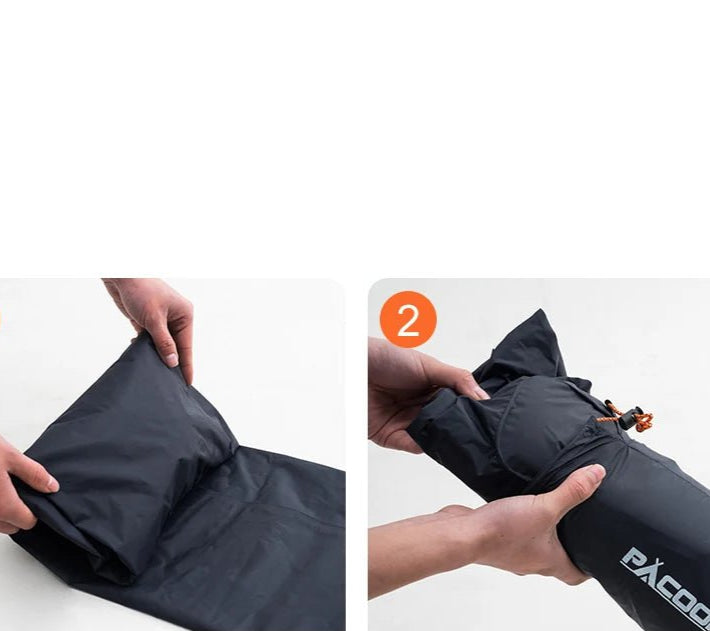 Outdoor Camping Sleeping Pad Folding Sleep Mat Beach Inflat Mattress with Pillows Ultralight Air Mat Travel Hiking New - Checkouts UK