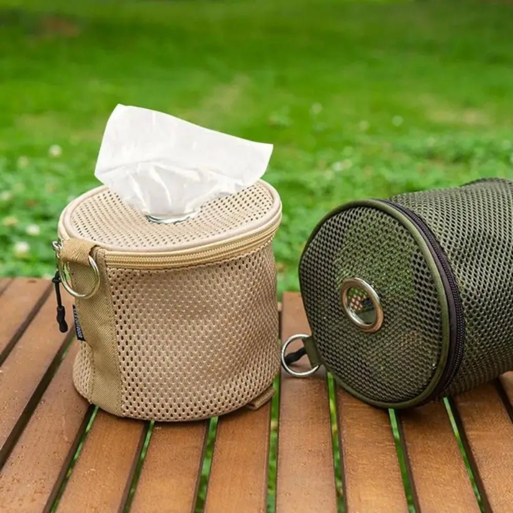 Outdoor Camping Tissue Case Roll Paper Storage Bag With Hook Portable Tissue Holder Tent Hanging Napkin Holder Camping Supplies - Checkouts UK
