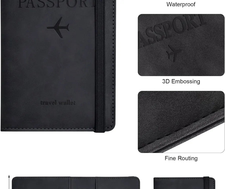 Passport Holder for Travel Essentials Passport Wallet Cover Case for Travel Accessories,Passport Book Holders for Women/Men - Checkouts UK