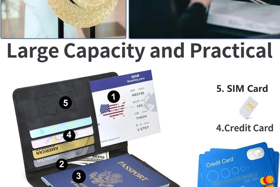 Passport Holder for Travel Essentials Passport Wallet Cover Case for Travel Accessories,Passport Book Holders for Women/Men - Checkouts UK