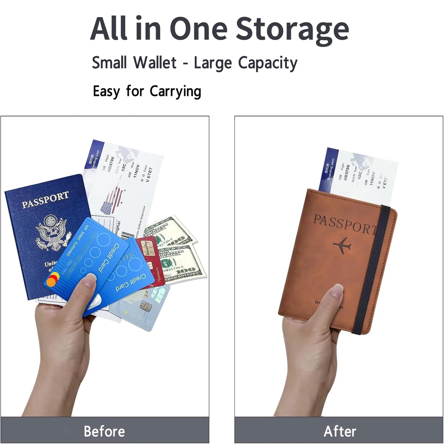 Passport Holder for Travel Essentials Passport Wallet Cover Case for Travel Accessories,Passport Book Holders for Women/Men - Checkouts UK