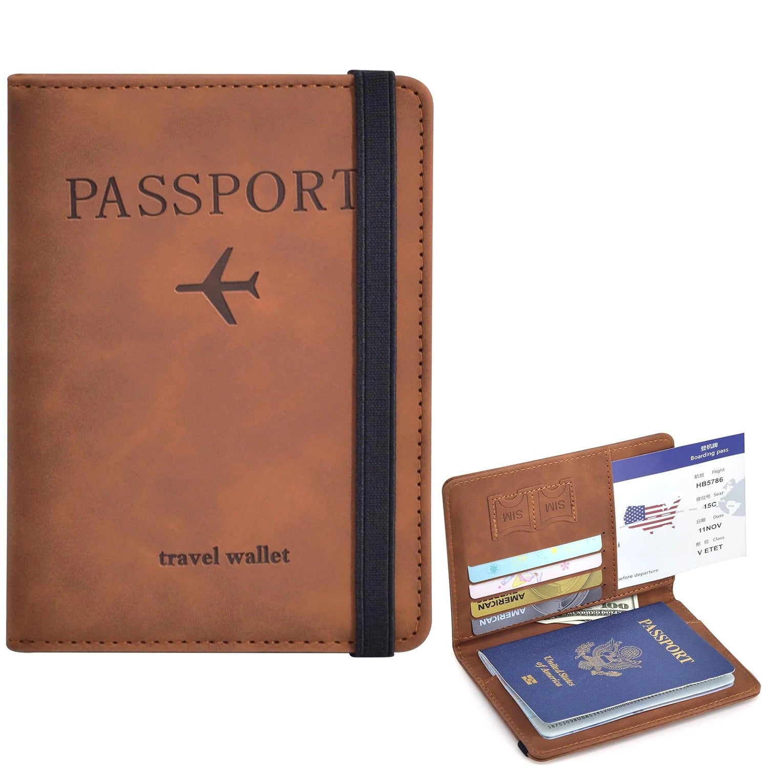 Passport Holder for Travel Essentials Passport Wallet Cover Case for Travel Accessories,Passport Book Holders for Women/Men - Checkouts UK