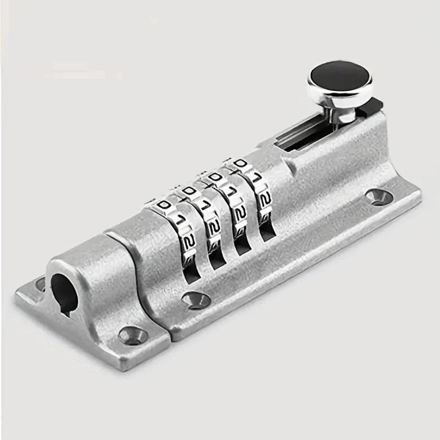 Password Lock Black Silver Bolt Metal Door Latch Anti - theft Safety Combination Digit Padlock Outdoor Home Wood Gate Hardware - Checkouts USA