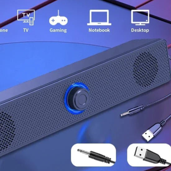 PC Soundbar Wired and Wireless Bluetooth Speaker USB Powered Soundbar for TV Pc Laptop Gaming Home Theater Surround Audio System - Checkouts UK