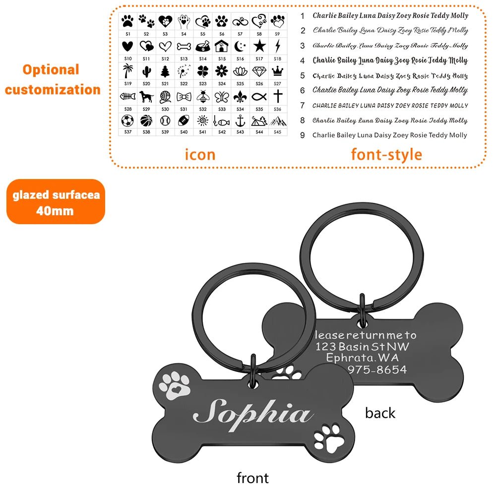 Personalized Pet Dog Tag Shiny Steel Free Engraving Kitten Puppy Anti - lost Collars Nameplate for Dog Address Tag Pet Accessoires - Furbury