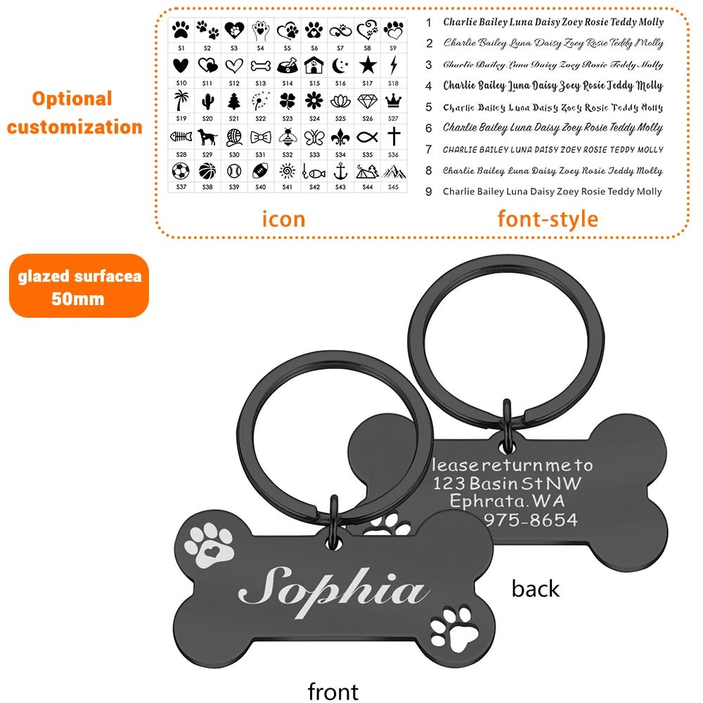 Personalized Pet Dog Tag Shiny Steel Free Engraving Kitten Puppy Anti - lost Collars Nameplate for Dog Address Tag Pet Accessoires - Furbury