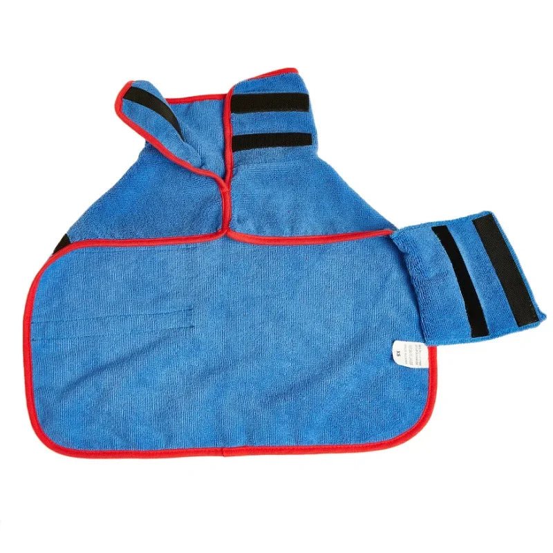 Pet Bathrobe Adjustable Absorbent Towel for Large Medium Small Dog Super Fast Drying Moisture Bath Robe - Checkouts UK