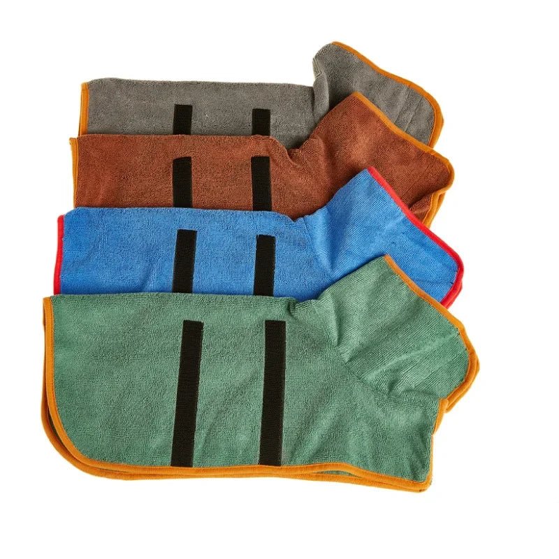 Pet Bathrobe Adjustable Absorbent Towel for Large Medium Small Dog Super Fast Drying Moisture Bath Robe - Checkouts UK