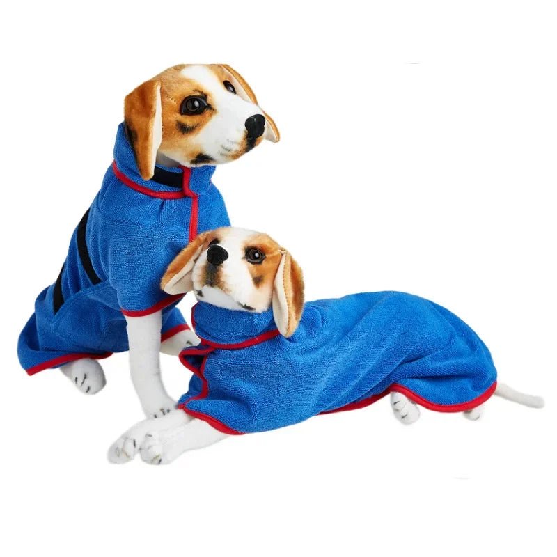 Pet Bathrobe Adjustable Absorbent Towel for Large Medium Small Dog Super Fast Drying Moisture Bath Robe - Checkouts UK