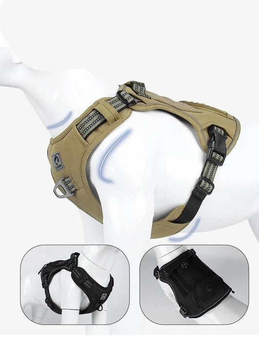Pet Chest Strap Dog Tactical Chest Back Outdoor Medium Large Dog Vest Explosion proof Punching Traction Rope - Furbury