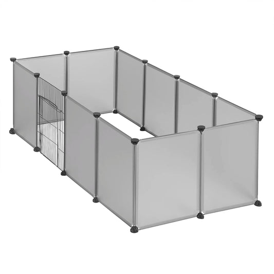 Pet Playpen DIY Metal Wire Exercise Modular Enclosure Pet Run with Door Small Animals Cage for Guinea Pig Rabbit Gerbil Hedgehog - Furbury