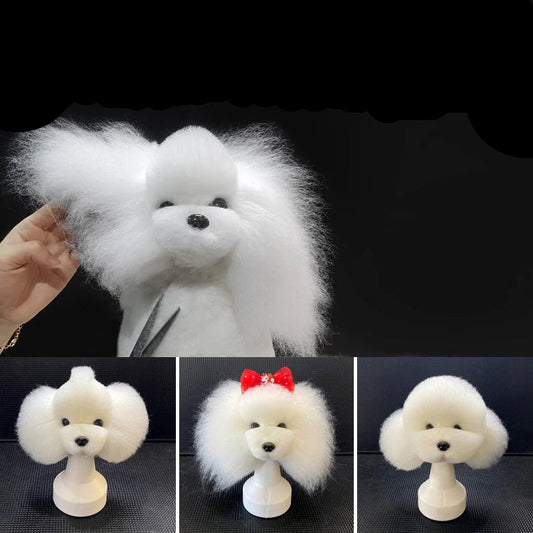 Pet simulated head hair fake dog head model beautician practice cutting dog hair dog body Wig Pet Grooming Trimming Practice - Furbury