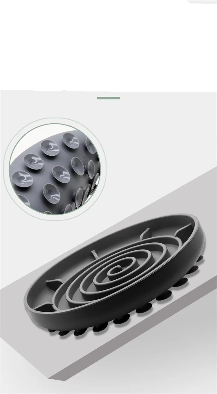 Pet supplies Slow Food Bowl Cat Anti - Knockover Anti - Slip Food Bowl Puppy Anti - choking Silicone Toy Food Plate - Furbury