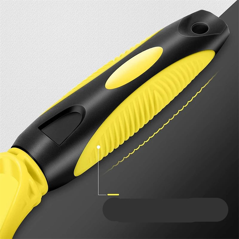 Pets Stainless Steel Grooming Brush Two - Sided Shedding and Dematting Undercoat Rake Comb for Dog Cat Remove Knots Tangles Easily - Furbury