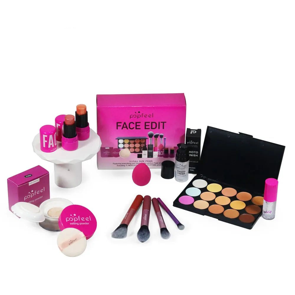 POPFEEL All In One Makeup Kit Eyeshadow Powder Lipgloss Lipoil,Valentine's Day Gift for Girls Women - Checkouts UK