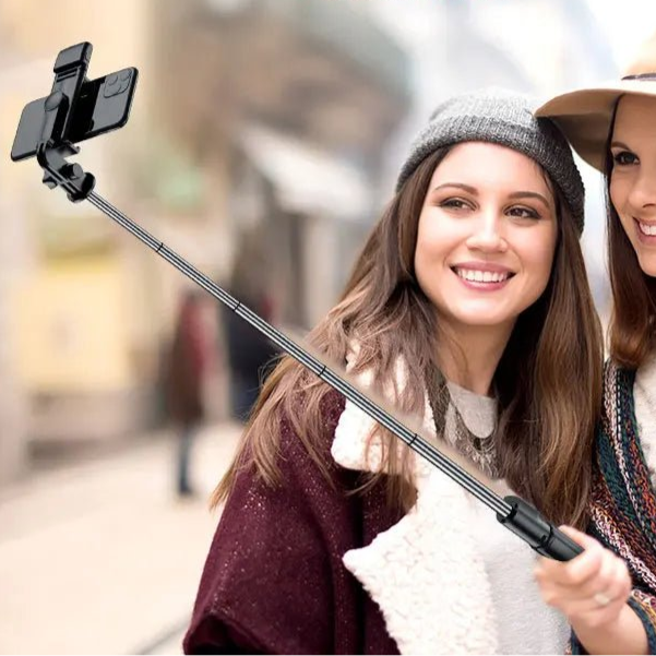Portable Bluetooth Selfie Stick Retractable Multifunctional 103CM Phone HoldeTripod With Selfie light Wireless Remote Shutter - Checkouts UK