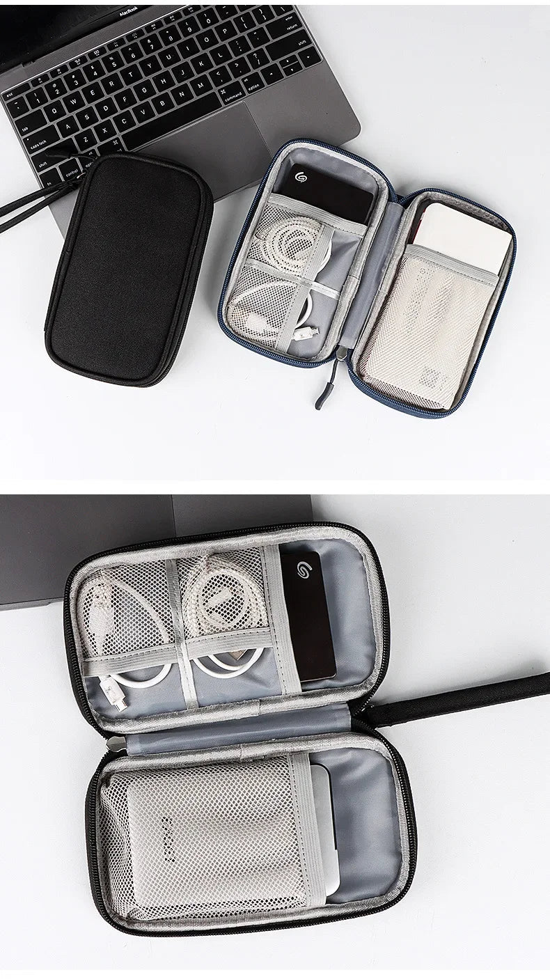 Portable Cable Organizer Waterproof Storage Bag for Power Bank Digital Cable Case Earphone Oxford Cloth Earphone Holder Case - Checkouts UK