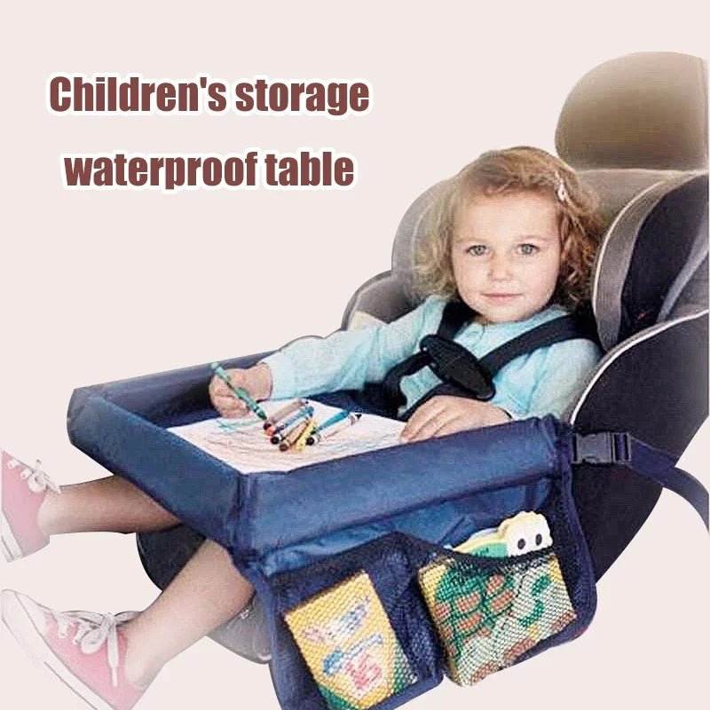 Portable Car Seat Baby Tray Stroller Kids Toy Food Water Holder Desk Waterproof Children Table For Car New Child Table Stor - Checkouts UK
