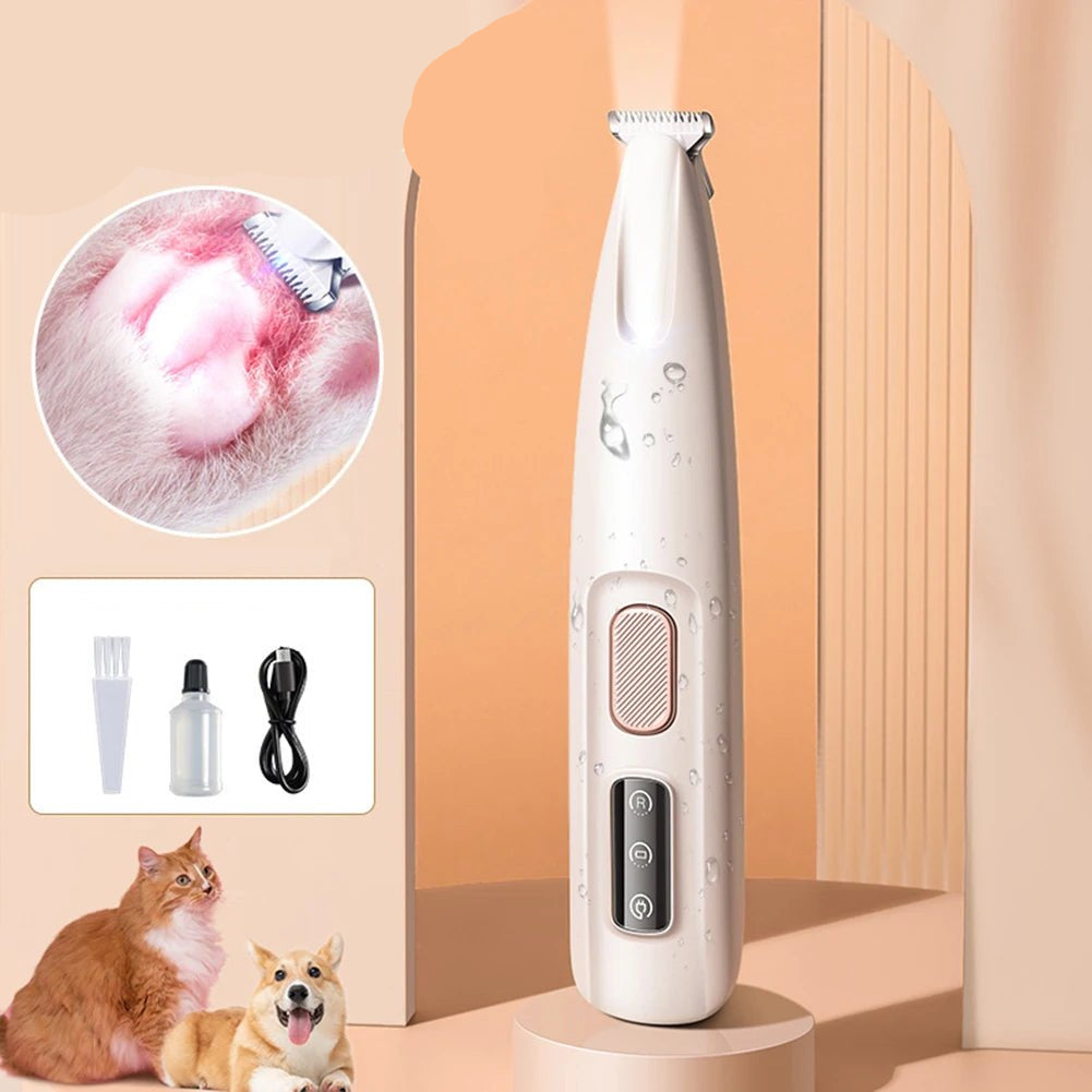 Portable Dog Paw Trimmer with Led Light Rechargeable Cordless Nail Grinder Shaver for Cats And Other Pets Nail Grooming Tools - Furbury