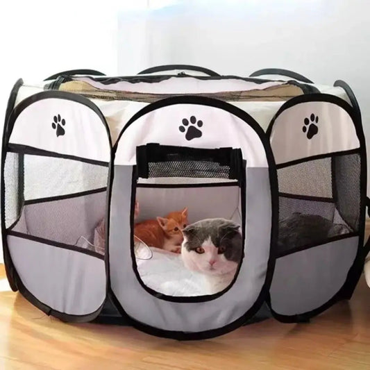 Portable Foldable Pet Tent Kennel Octagonal Fence Puppy Shelter Easy To Use Outdoor Easy Operation Large Dog Cages Cat Fences - Furbury
