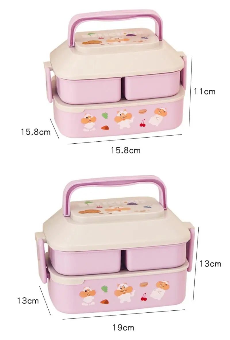 Portable Lunch Box For Girls School Kids Plastic Picnic Bento Box Microwave Food Box With Compartments Storage Containers - Checkouts UK