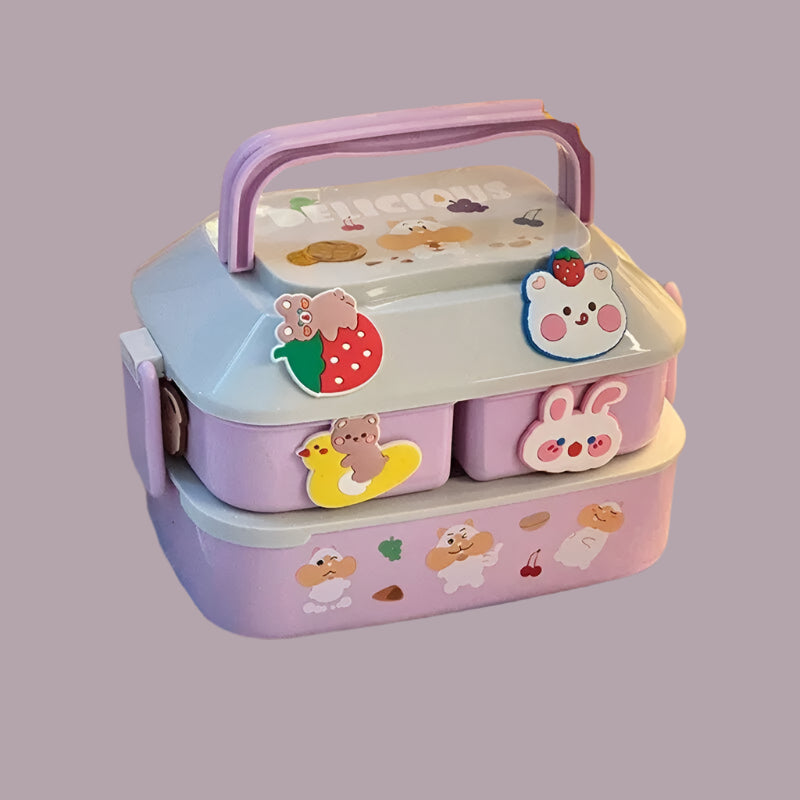 Portable Lunch Box For Girls School Kids Plastic Picnic Bento Box Microwave Food Box With Compartments Storage Containers - Checkouts UK