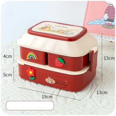 Portable Lunch Box For Girls School Kids Plastic Picnic Bento Box Microwave Food Box With Compartments Storage Containers - Checkouts UK