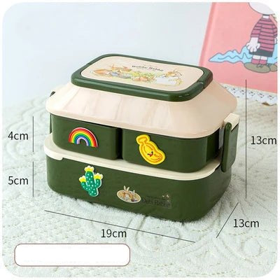 Portable Lunch Box For Girls School Kids Plastic Picnic Bento Box Microwave Food Box With Compartments Storage Containers - Checkouts UK