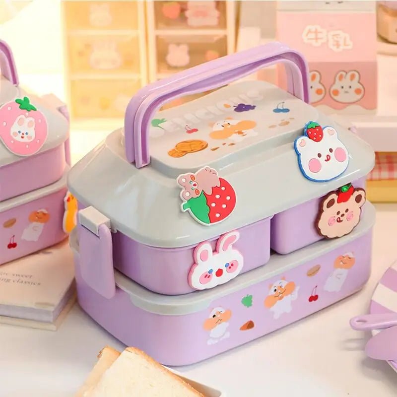 Portable Lunch Box For Girls School Kids Plastic Picnic Bento Box Microwave Food Box With Compartments Storage Containers - Checkouts UK