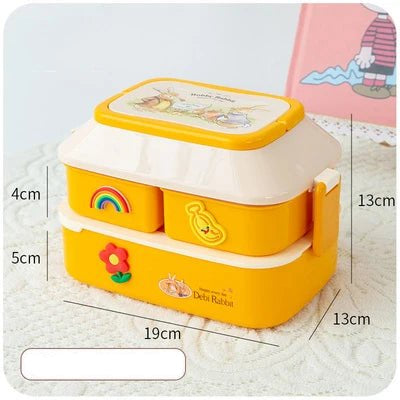 Portable Lunch Box For Girls School Kids Plastic Picnic Bento Box Microwave Food Box With Compartments Storage Containers - Checkouts UK
