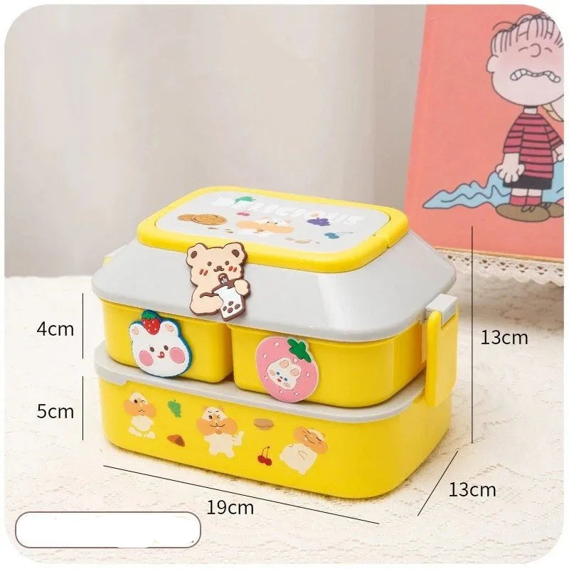 Portable Lunch Box For Girls School Kids Plastic Picnic Bento Box Microwave Food Box With Compartments Storage Containers - Checkouts UK