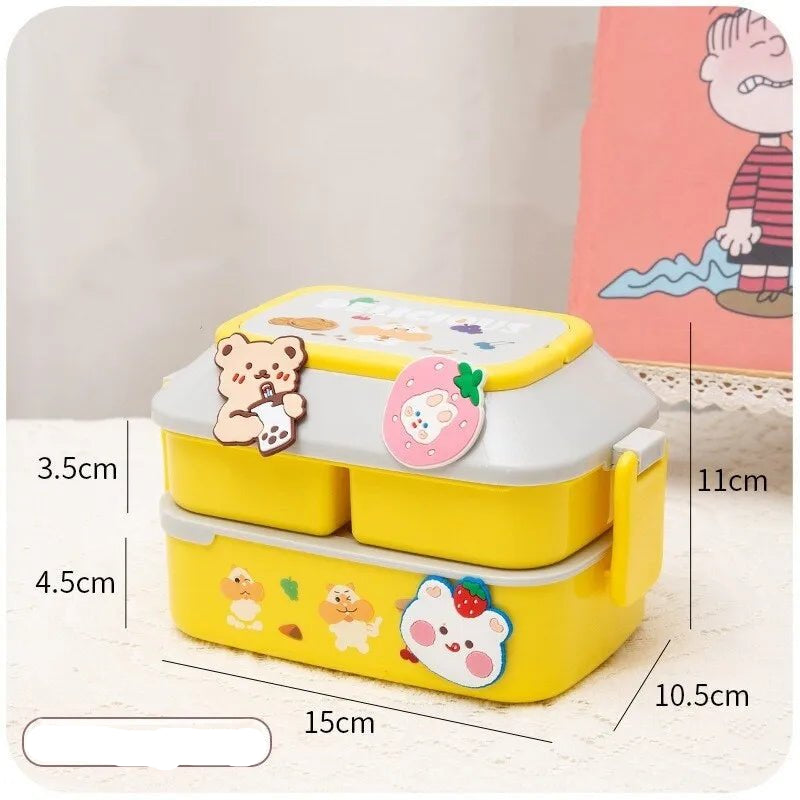 Portable Lunch Box For Girls School Kids Plastic Picnic Bento Box Microwave Food Box With Compartments Storage Containers - Checkouts UK