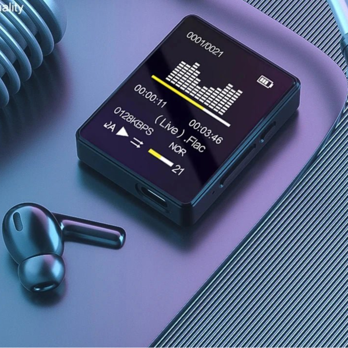 Portable MP3 Player Bluetooth 5.0 Music Stereo Speaker Mini MP4 Video Playback With LED Screen FM Radio Recording For Walkma - Checkouts UK