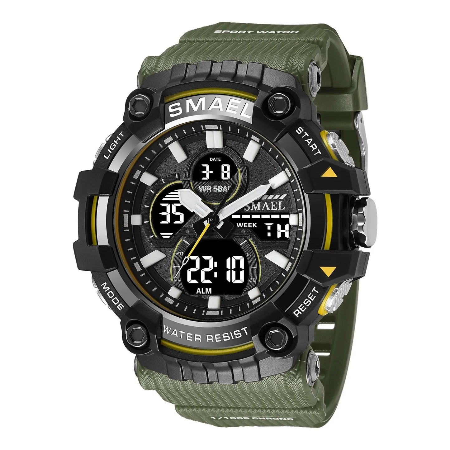 Quartz Sport Watch Clock AlarmDual Display LED Electronic 50M Waterproof 8079 Watches For Men - Checkouts USA