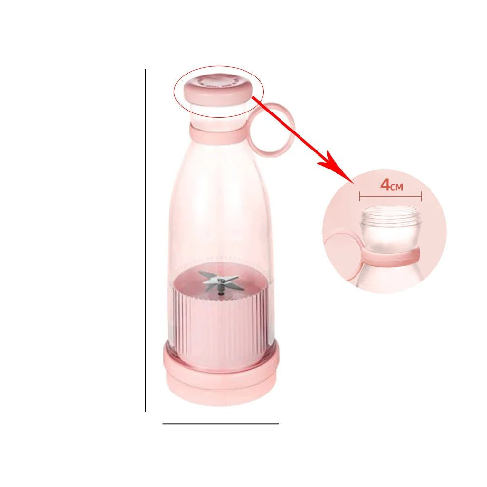 Rechargeable Mixers Fresh Fruit Juicers Blue/Pink Usb Portable Juice Bottle Mini Fast Electric Blender Smoothie Ice Maker - Checkouts UK